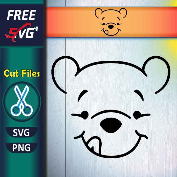 Bear Winnie the Pooh face outline SVG free - Pooh Bear SVG Free