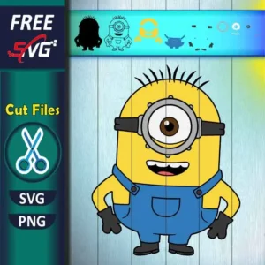 Free Minion Stuart SVG PNG for Kids Crafts & Party - Stuart SVG for Cricut