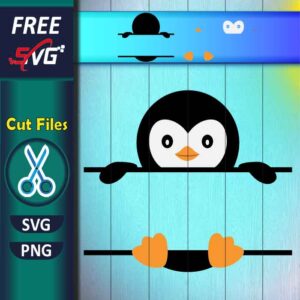 Penguin Split Monogram SVG Free - Name Frame Design