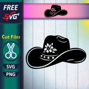 Free Cowboy Hat SVG PNG for Cricut Western Floral Hat Design for T-Shirts