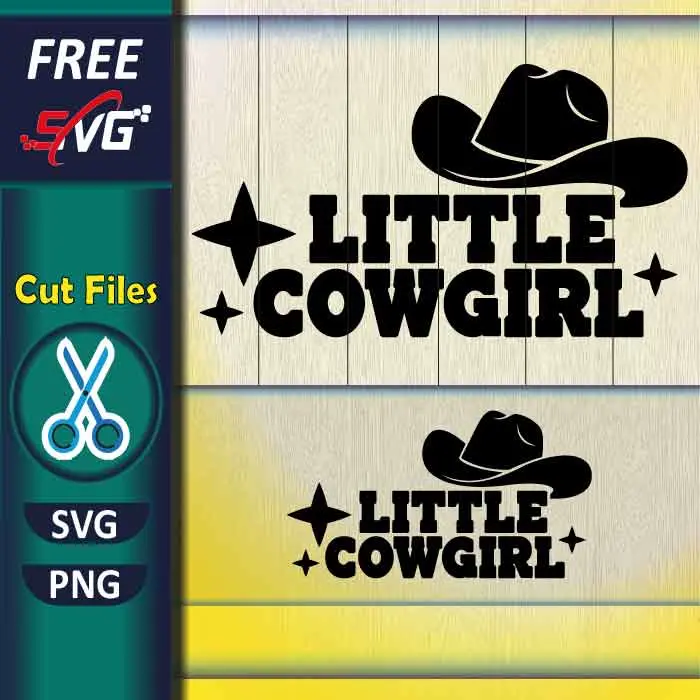 Free Little Cowgirl SVG PNG for Kids T-Shirts and Mugs Western Design. Download Free Little Cowgirl SVG PNG cut file for personal and commercial use. High-quality minimalist design perfect for Cricut & Silhouette—ideal for small business products, kids' t-shirts, and DIY western crafts. Free Little Cowgirl SVG PNG for Kids T-Shirts and Mugs Western Design - Image 2