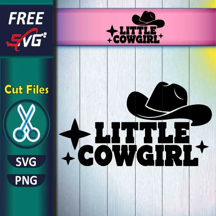 Free Little Cowgirl SVG PNG for Kids T-Shirts and Mugs Western Design. Download Free Little Cowgirl SVG PNG cut file for personal and commercial use. High-quality minimalist design perfect for Cricut & Silhouette—ideal for small business products, kids' t-shirts, and DIY western crafts. Free Little Cowgirl SVG PNG for Kids T-Shirts and Mugs Western Design