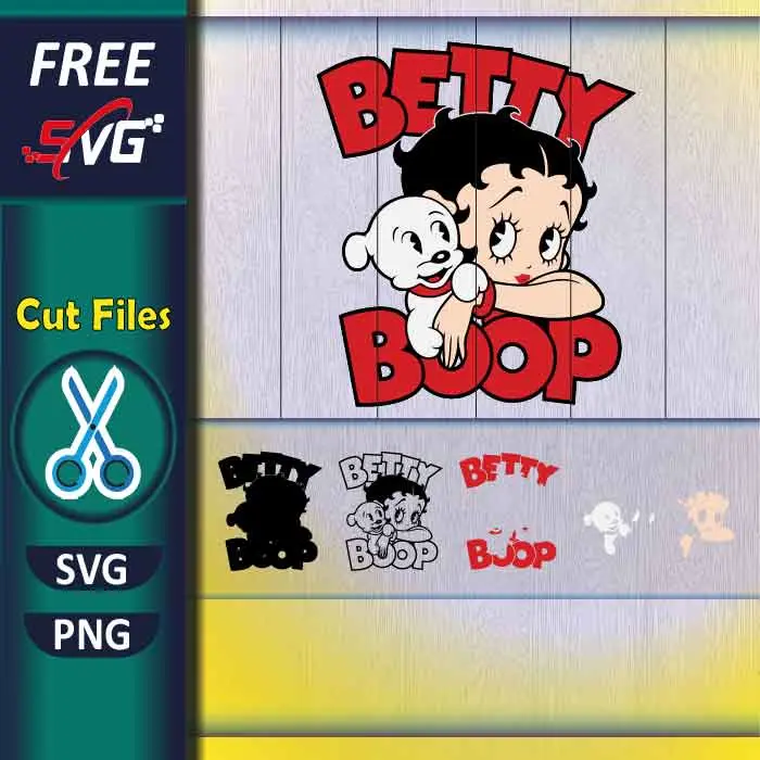 Download Free Betty Boop with Dog SVG for Cricut, Retro Cartoon Pudgy SVG cut file for personal use. High-quality classic character design perfect for Cricut & Silhouette—ideal for vintage shirts, retro apparel, and DIY Cartoon crafts. Free-Betty-Boop-and-Pudgy-Dog-SVG-PNG-for-Cricut-Retro-Cartoon-Cut-File