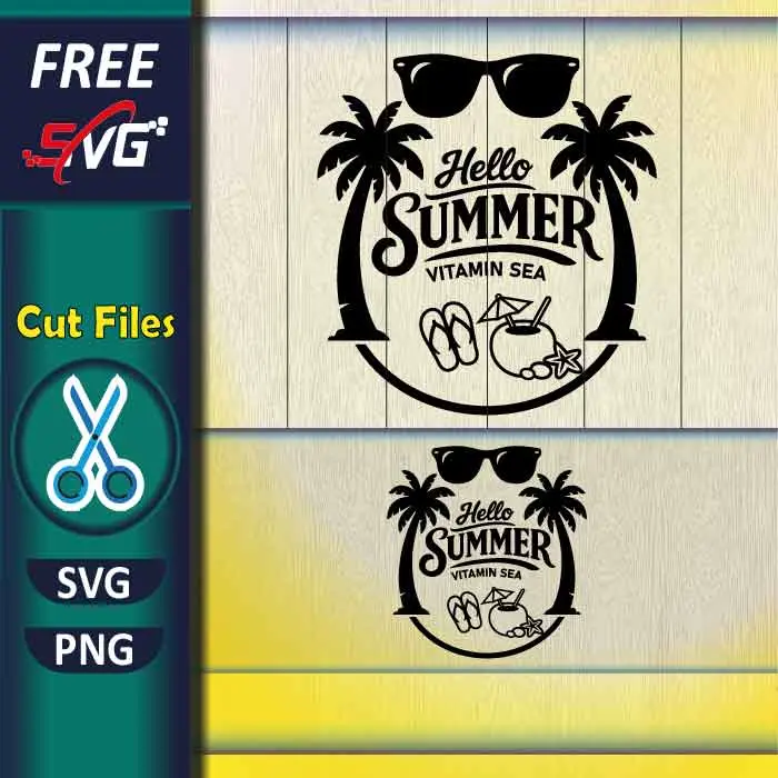 Download Free Hello Summer SVG for Cricut, Vitamin Sea Beach Shirt SVG cut file for personal use. High-quality tropical vacation design perfect for Cricut & Silhouette—ideal for vacation shirts, beach apparel, and DIY Summer Season crafts. <div id="gtx-trans" style="position: absolute; left: 317px; top: -16px;"> <div class="gtx-trans-icon"></div> </div> Free-Hello-Summer-Vitamin-Sea-SVG-PNG-for-Cricut